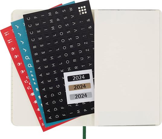Agenda Moleskine settimanale 2024, 12 mesi, Pocket, copertina morbida, Verde mirto - 9 x 14 cm - 6