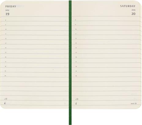 Agenda Moleskine giornaliera 2024, 12 mesi, Pocket, copertina morbida, Verde mirto - 9 x 14 cm - 2