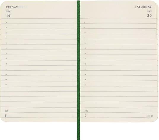 Agenda Moleskine giornaliera 2024, 12 mesi, Pocket, copertina morbida, Verde mirto - 9 x 14 cm - 2