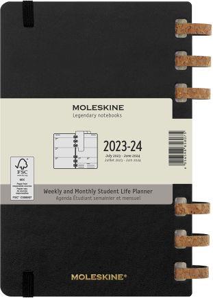 Planner accademico mensile orizzontale Moleskine 2024, 12 mesi, Large, copertina rigida, Nero - 15 x 21 cm - 16