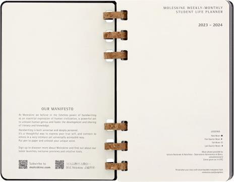 Planner accademico mensile orizzontale Moleskine 2024, 12 mesi, Large, copertina rigida, Nero - 15 x 21 cm - 3