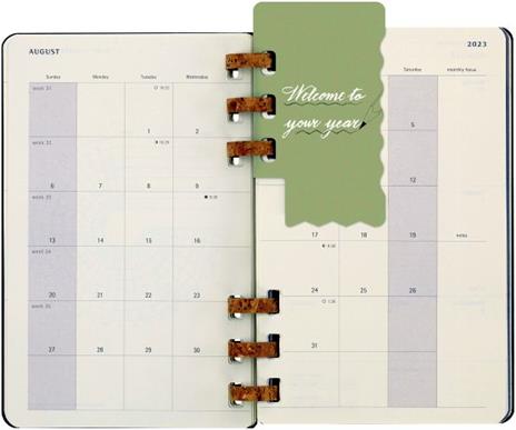 Planner accademico mensile orizzontale Moleskine 2024, 12 mesi, Large, copertina rigida, Nero - 15 x 21 cm - 9