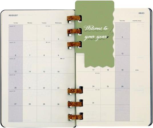 Planner accademico mensile orizzontale Moleskine 2024, 12 mesi, Large, copertina rigida, Nero - 15 x 21 cm - 9