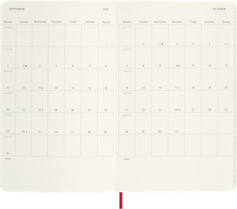 Agenda Moleskine Precious & Ethical settimanale 2024, 12 mesi, Large, copertina morbida, con scatola, Rosso - 13 x 21 cm - 4