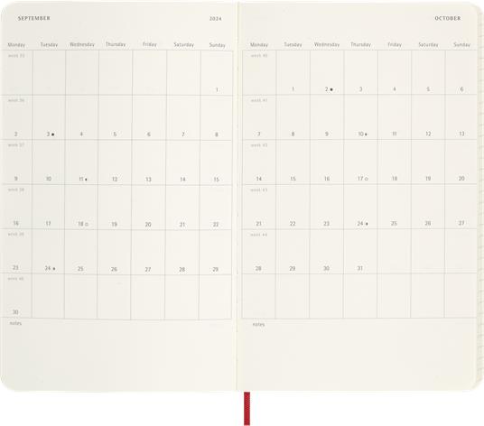 Agenda Moleskine Precious & Ethical settimanale 2024, 12 mesi, Large, copertina morbida, con scatola, Rosso - 13 x 21 cm - 4