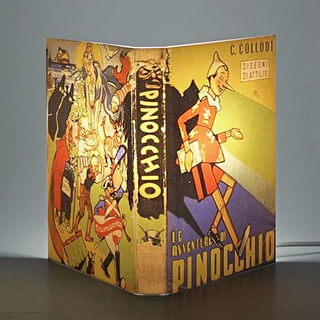 Lampada da tavolo, a forma di libro, Pinocchio - Carlo Collodi
