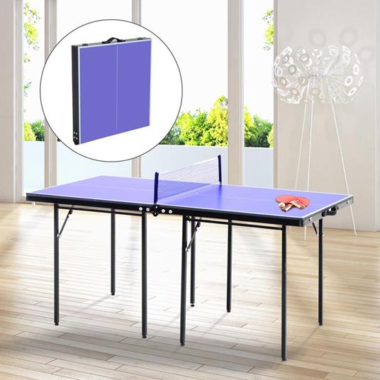 HomCom Tavolino da Ping Pong Pieghevole in Legno MDF 153 x 76.5 x 67cm - 3