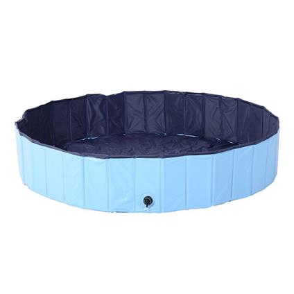 PawHut Piscina Pieghevole per Cani in PVC, Azzurro, 160x30cm ( xH)