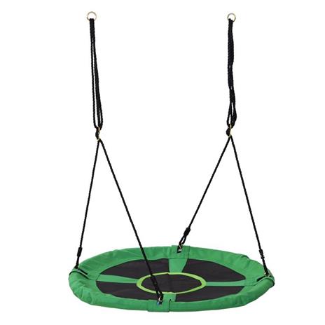 Altalena da Giardino per Bambini a Nido Verde e Nero Diametro 100Cm