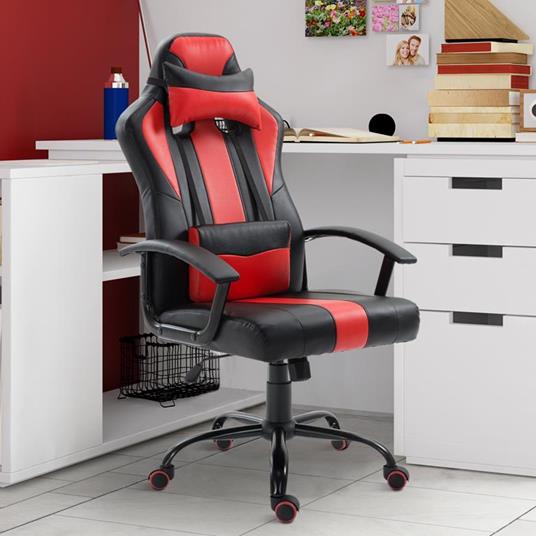 Sedia ergonomica per ufficio nera e rossa
