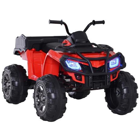 Mini Quad Elettrico Giocattolo per Bambini con Luci e Suoni e Ammortizzatori Rosso - 2