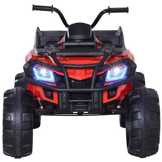 Mini Quad Elettrico Giocattolo per Bambini con Luci e Suoni e Ammortizzatori Rosso - 4