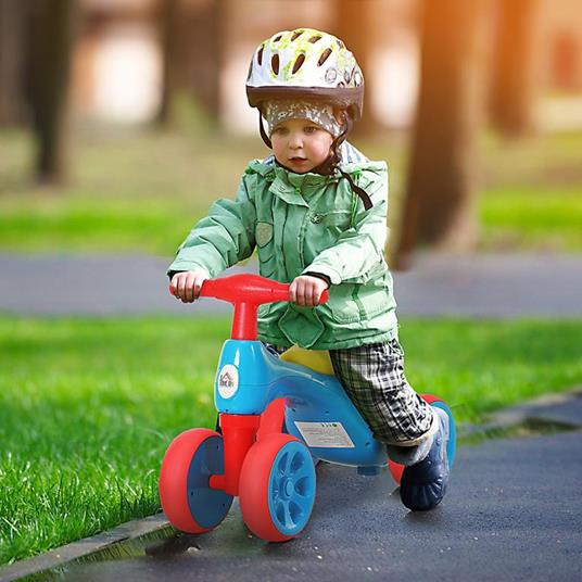 Bicicletta Senza Pedali per Bambini da 18 a 36 Mesi Rosso Blu Giallo - 3