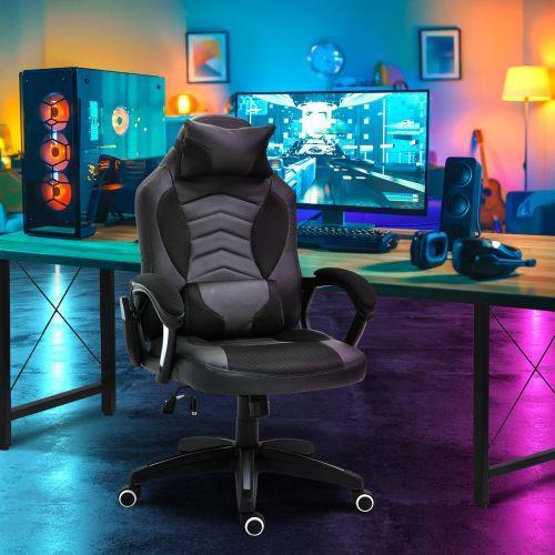 Homcom Sedia Gaming Massaggiante e Riscaldante Nero - Homcom - Casa e  Cucina | IBS