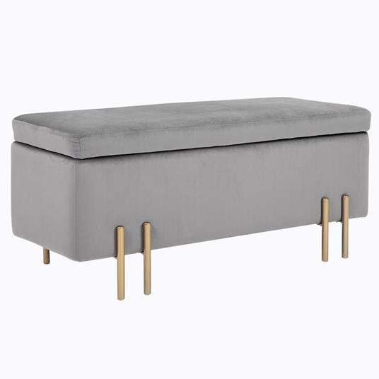 Panca Ottomana Con Contenitore In Bouclé Per Ingresso E Camera Da Letto - Morbida Seduta E Cassapanca Per Scarpe, Coperte E Giochi - 99 Cm - 2