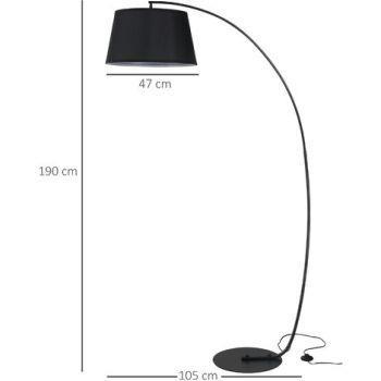 Lampada Da Terra Ad Arco HOMCOM 172 Cm - LED Dimmerabile, Telecomando Magnetico, Timer, Interruttore A Pedale, Colore Argento