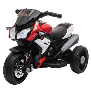 Giocattolo HomCom Moto Elettrica Bambini 3-8 Anni con Luci Musica Batteria 6V Nera Rossa HomCom