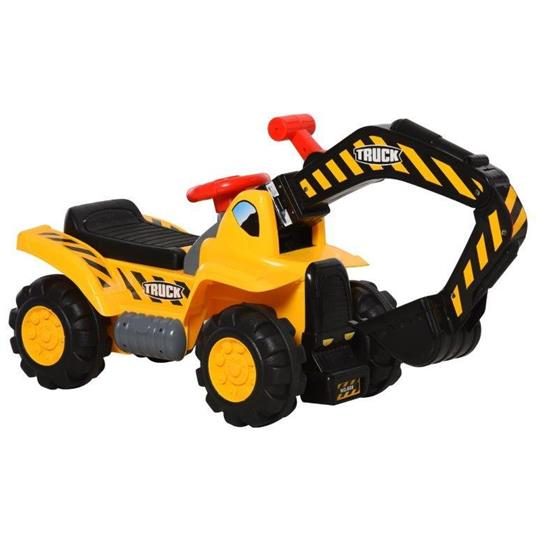 HomCom Escavatore Giocattolo per Bambini con Braccio Mobile Canestro e Palline Colorate Giallo e Nero - 2