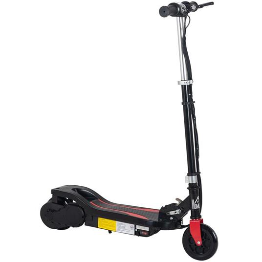 HomCom Monopattino Elettrico pieghevole altezza regolabile 82-93cm freno 12km/h nero