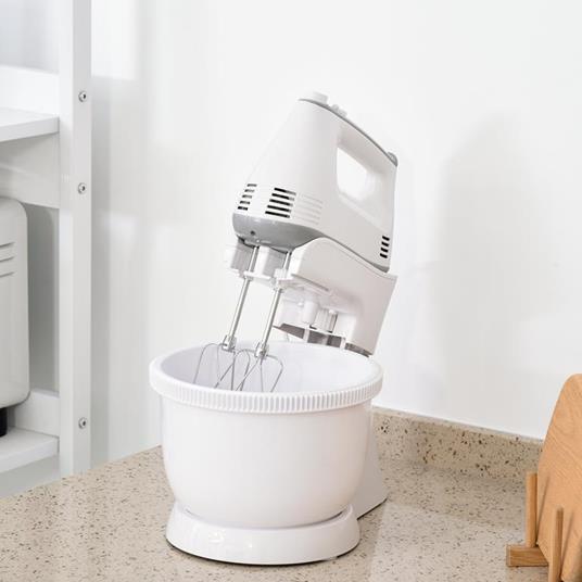 DELECHEF Mixer Impastatrice 1000W 6 Velocità con Ciotola di Miscelazione 5,2L in Acciaio Inossidabile Frusta Gancio Impastatore Copertura Antispruzzi Planetaria Robot da Cucina Mixer 