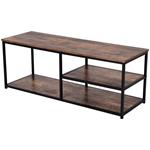 HOMCOM Mobile TV Moderno in Stile Industriale 3 Ripiani Legno e Metallo Marrone