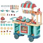 HOMCOM Cucina Giocattolo Per Bambini 3-6 Anni con 50 Accessori Inclusi