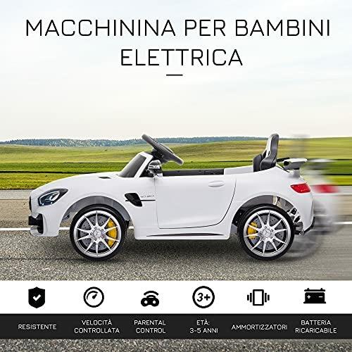 HOMCOM Macchinina per Bambini Elettrica 12V con Telecomando Bianca - 3