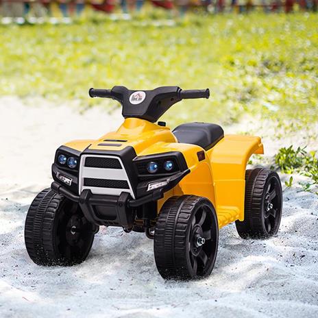 HOMCOM Quad per Bambini 18-36 Mesi ATV Elettrico 6V Velocità 3km/h Nero Giallo - 2