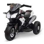 HOMCOM Moto Elettrica per Bambini 3-6 Anni Max. 25kg con Luci, Musica, Batteria 6V e Velocità 3km/h, Nera