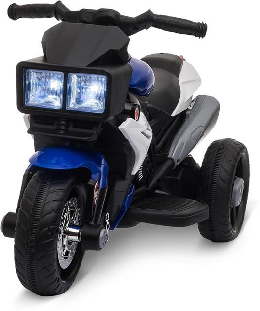 HOMCOM Moto Elettrica per Bambini 3-6 Anni Batteria 6V - Nero Blu