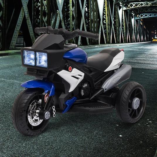 HOMCOM Moto Elettrica per Bambini 3-6 Anni Max. 25kg con Luci
