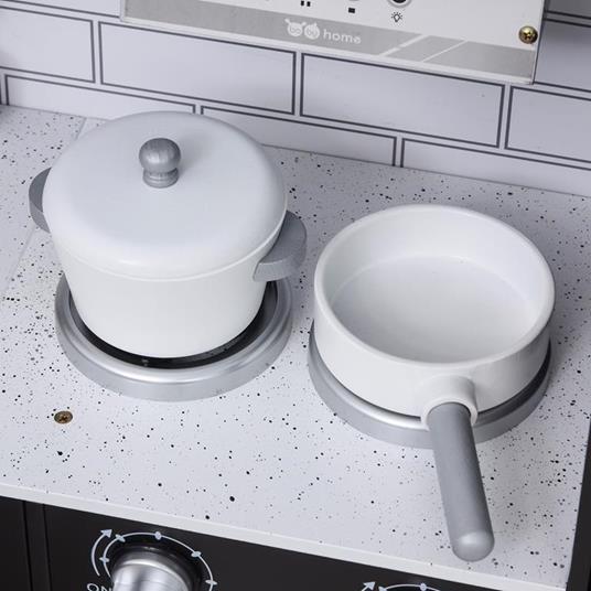 HOMCOM Cucina Giocattolo per Bambini in Legno Età 3+ - Nero - 4