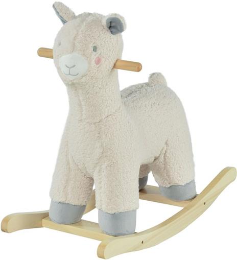 HOMCOM Dondolo a Forma di Alpaca per Bambini 36-72 Mesi - Crema
