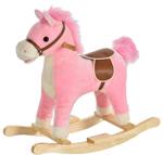 HOMCOM Cavallo a Dondolo per Bambini 36-72 Mesi - Rosa