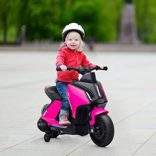 HOMCOM Moto Elettrica per Bambini Età 2-4 Anni - Rosa - HomCom - Elettriche  - Giocattoli