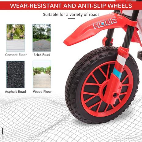 HOMCOM Moto da Cross Elettrica per Bambini da 3-5 Anni - Rosso - 4