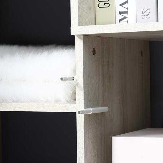 HOMCOM Libreria Moderna in Legno con 2 Ante e Vano Aperto, Mobile Multiuso per Soggiorno, Camera da Letto, Ufficio, Grigio Scuro - 4