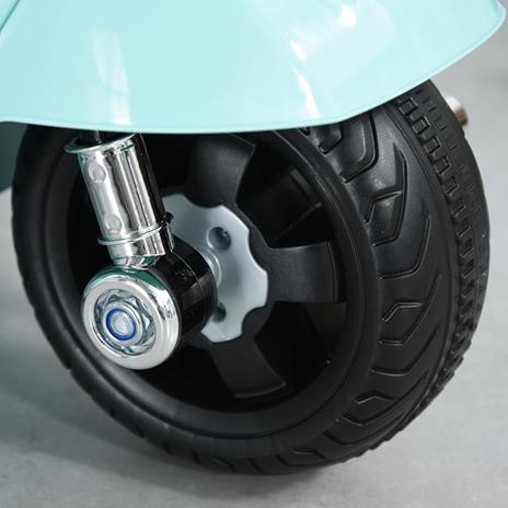 HOMCOM Moto Elettrica per Bambini con Licenza Ufficiale Vespa Batteria 6V, Fari e Clacson, per Bimbi da 18-36 mesi, Verde, 66.5x38x52cm - 6