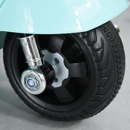 HOMCOM Moto Elettrica per Bambini con Licenza Ufficiale Vespa Batteria 6V, Fari e Clacson, per Bimbi da 18-36 mesi, Verde, 66.5x38x52cm - 6