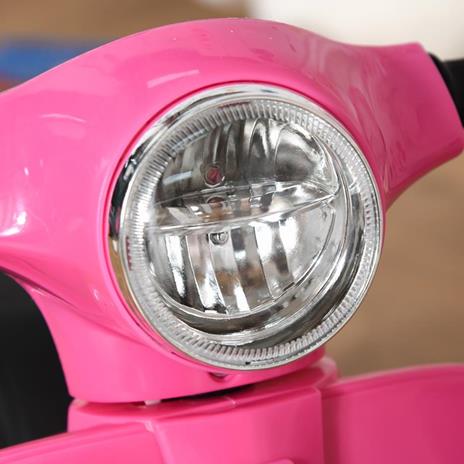 HOMCOM Moto Elettrica per Bambini con Licenza Ufficiale Vespa Batteria 6V, Fari e Clacson, per Bimbi da 18-36 mesi, Rosa, 66.5x38x52cm - 6