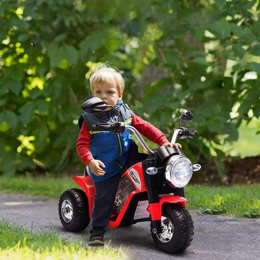 HOMCOM Moto Elettrica per Bambini 18-36 mesi a 3 Ruote Batteria  Ricaricabile - Rosso - HomCom - Elettriche - Giocattoli