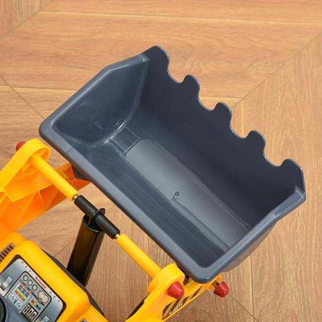 HOMCOM Ruspa Giocattolo con Volante, Escavatore Manuale e Vano Nascosto, Gioco Cavalcabile Bambini 2-3 Anni, 70x26x37cm, Giallo - 5