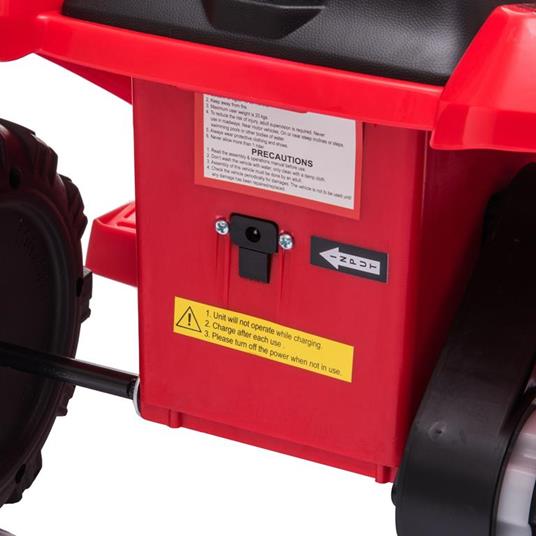 HOMCOM Quad Elettrico per Bambini Fari Funzionanti e Pedale Età 18-36 Mesi - Rosso - 6