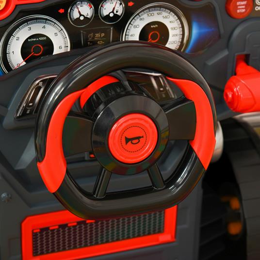 HOMCOM Officina Camion Giocattolo con Motore e 61 Accessori per Bambini 3-5 Anni, Ruote e Maniglia, 40x39x47cm - Rosso - 6