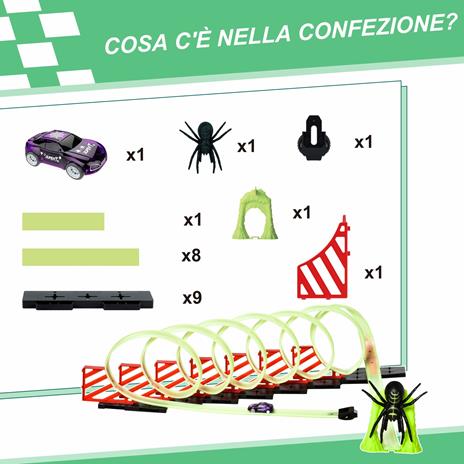 HOMCOM Pista per Macchinine con Effetti Luminosi e Automobilina, per Bambini da 3-6 Anni, 86x67x21cm - Multicolore - 4