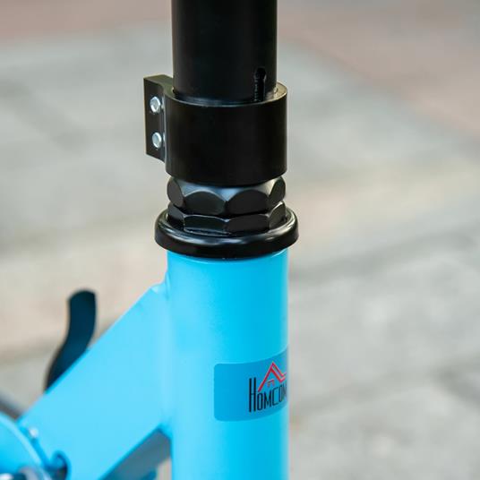 HOMCOM Monopattino Pieghevole con Altezza Regolabile per Bambini di 3-8 Anni, Blu - 6