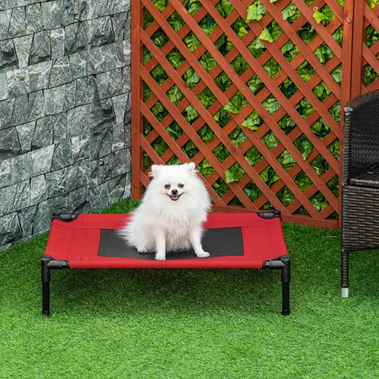 PawHut Cuccia Estiva Brandina per Cani fino a 18kg da Esterno e Interno  Lettino per Animali 76x61x18cm Rosso - Pawhut - Idee regalo