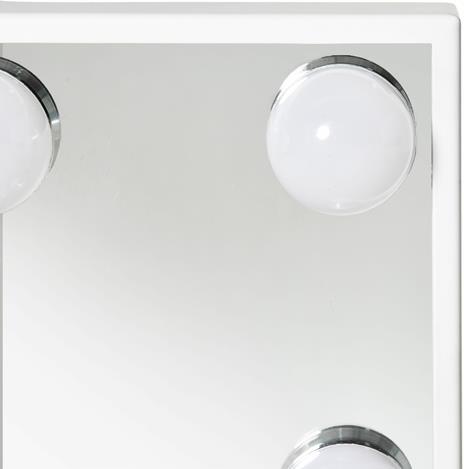 HOMCOM Specchio Trucco Illuminato Inclinabile con 12 Luci LED e Luminosità Regolabile, 32.8Lx11x47.4cm - 6