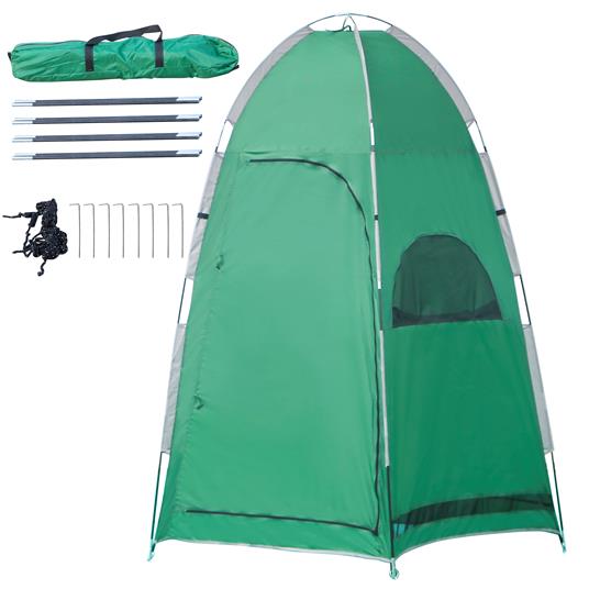 Outsunny Tenda Doccia da Campeggio con Borsa per Trasporto e Tasca Portaoggetti 122x122x213cm, Verde