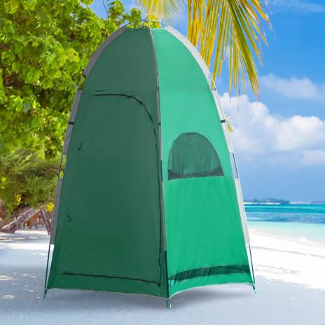 Outsunny Tenda Doccia da Campeggio con Borsa per Trasporto e Tasca Portaoggetti 122x122x213cm, Verde - 2